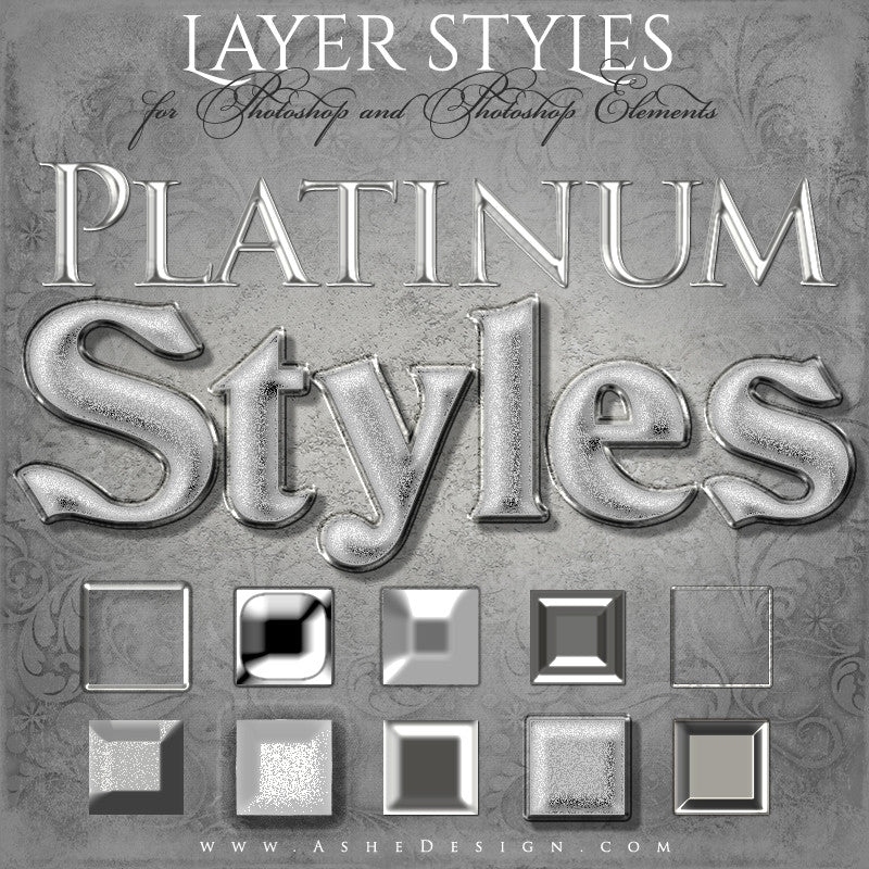 Designer Gems - Photoshop Styles - Platinum full set