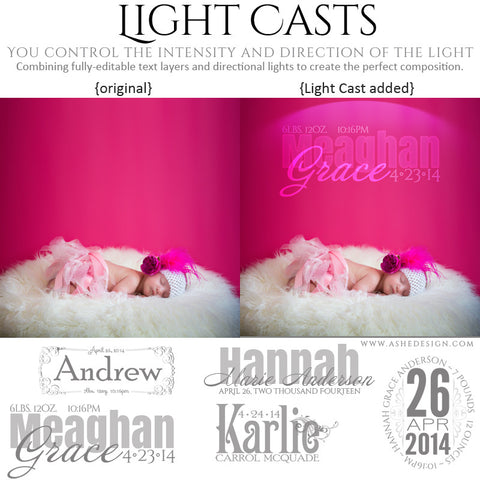 Digital Props for Photographers | Light Casts Babies full set