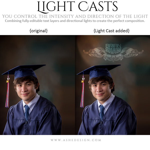 Digital Props for Photographers | Light Casts Senior Scrolls example1
