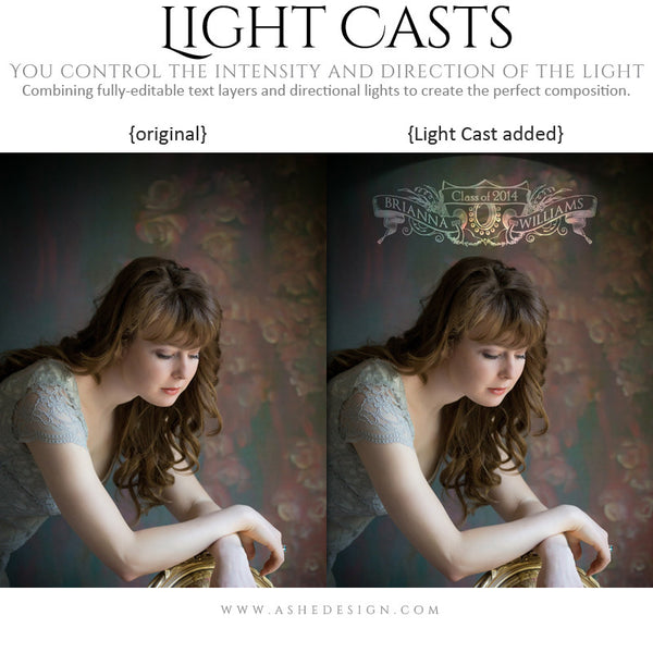Digital Props for Photographers | Light Casts Senior Scrolls example 2
