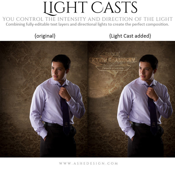 Digital Props for Photographers | Light Casts Senior Scrolls example 3