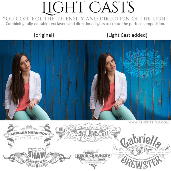 Digital Props for Photographers | Light Casts Senior Scrolls full set