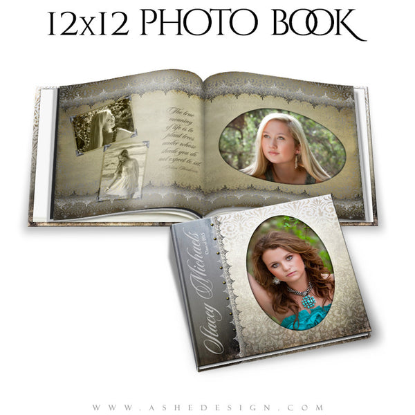 Photo Book Template 12x12 | Antique Damask cover