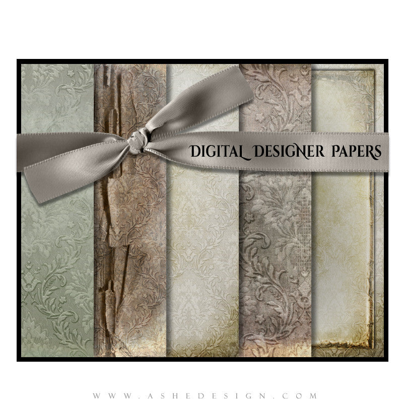 Weathered Damask papers full set