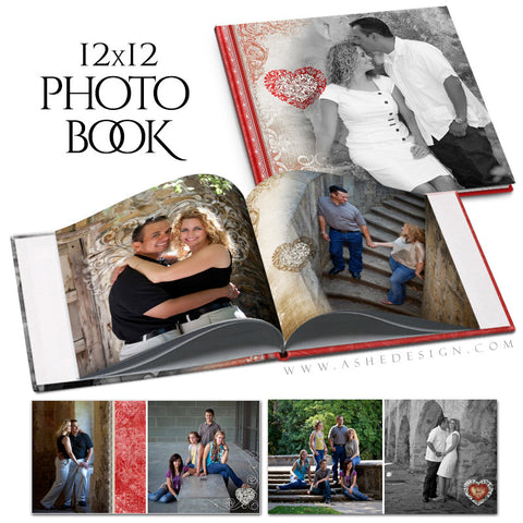 Photo Book 12x12 Template | Amour open book
