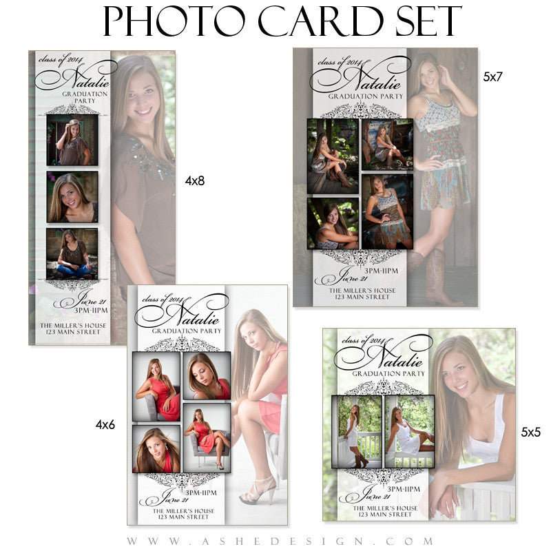 Senior Girl Photo Card Set - Simply Classic' by 'Ashe Design Senior Girl Photo Card Set - Simply Classic' by 'Ashe Design