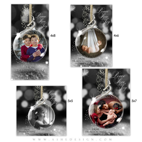 Christmas Photo Card Templates | Star Dust Glass Ornament