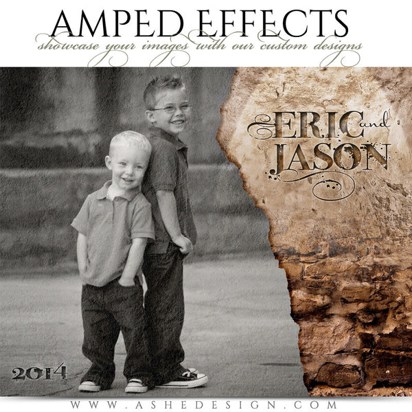 Ashe Design | Amped Effects Photography Templates | Stone WallChildren Session Photography Template