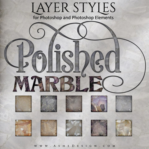 Layer Styles - Polished Marble full set web display