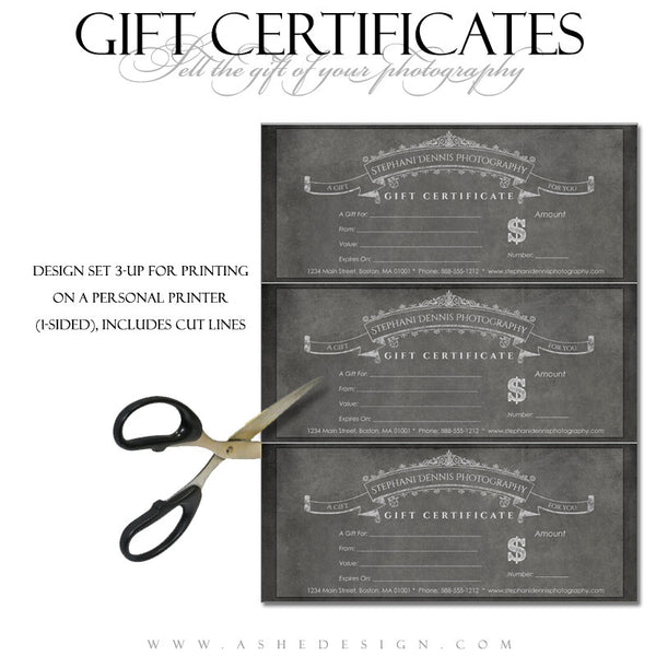 Chalkboard 2013 print your own Gift Certificates web display