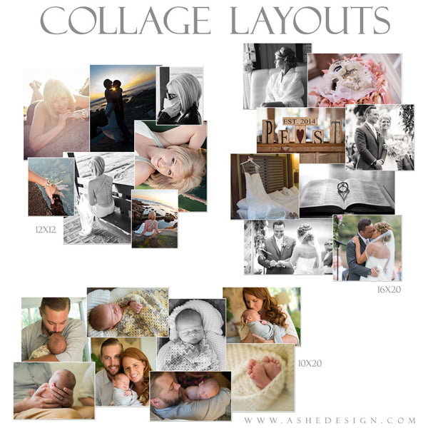 Scattered Photo Layout Photoshop Collage Layouts | Simply Stated Scattered – AsheDesign