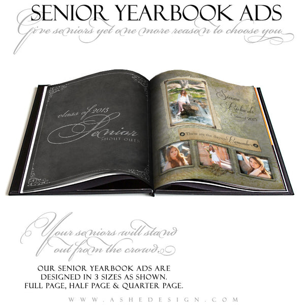 Senior Yearbook Ads for Photoshop | Days To Remember open book
