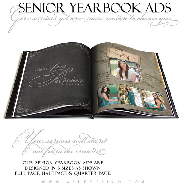 Senior Yearbook Ads for Photoshop | Dolce open book