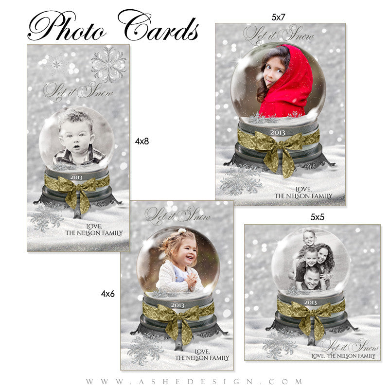 Snow Globe - Let It Snow Photo Card Set full set web display