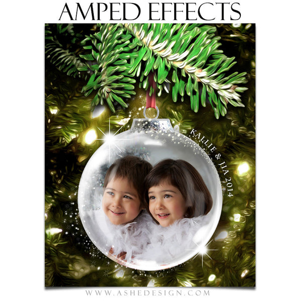 Ashe Design | Amped Effects Photography Templates | Star Dust Glass Ornament 1