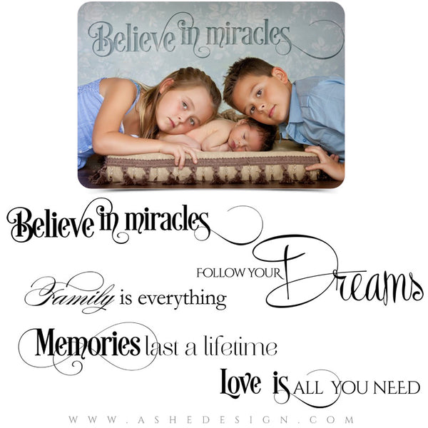 Word Art Collection Follow Your Dreams full set web display