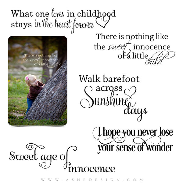 Word Art for Photographers | Sweet Age of Innocence