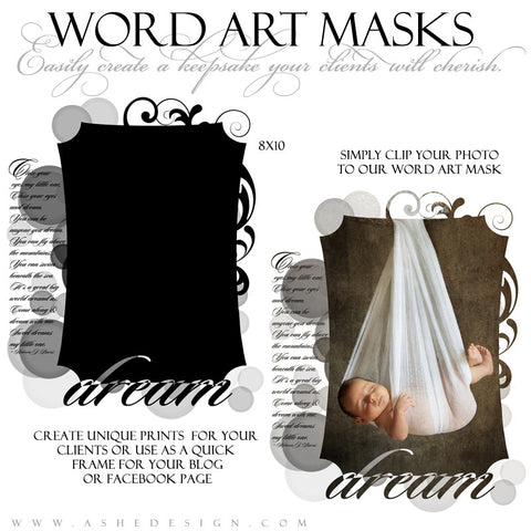 Word Art Layer Masks - Dream Little One example 1 web display