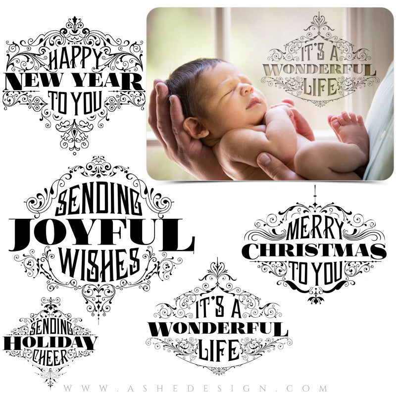 Photoshop Christmas Word Art | Ornate Holiday Greetings