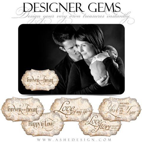 Happy In Love Word Art Tag Designs for Photographers