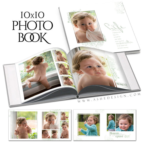 Square Photo Book Template | Color Block open book