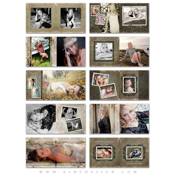 Photoshop 12x12 Photo Book | Shabby Chic pages