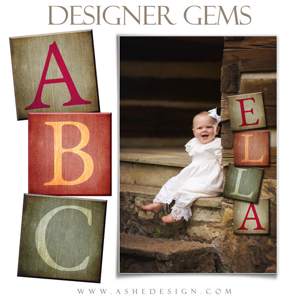 Customizable Designer Gems 12x12 | Wooden Alphabet Blocks example
