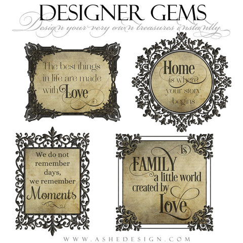 Designer Gems - Word Art Frames for Photoshop