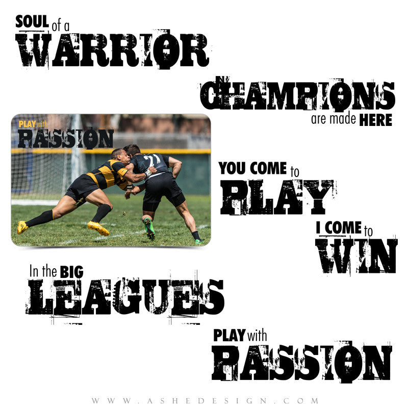 Sports Word Art Quotes | Play With Passion full set